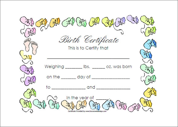birth certificate template 2