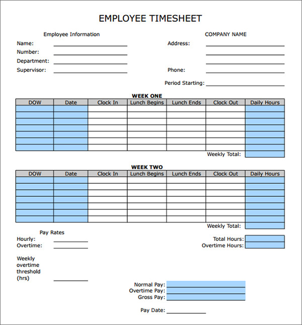 17 Timesheet Calculator Templates to Download for Free | Sample Templates