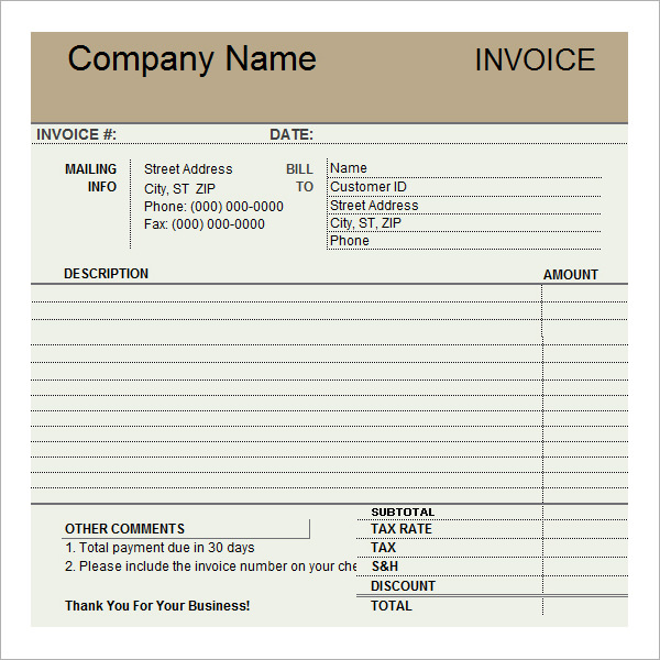 12+ Business Invoice Templates | Sample Templates