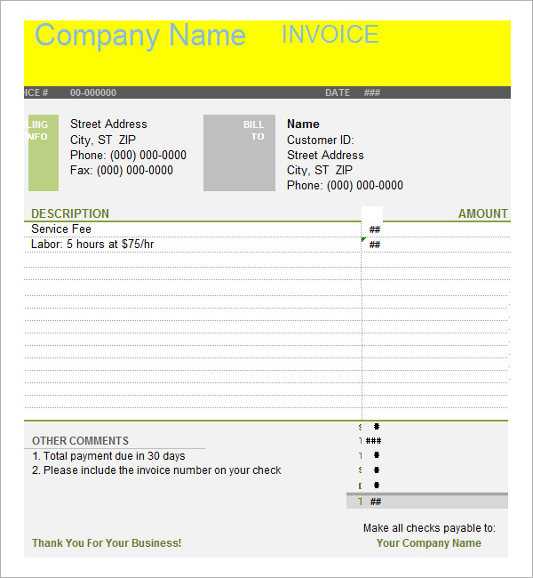 business invoice template open office2