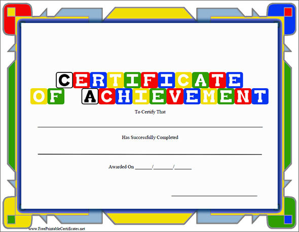 certificates of achievement for kids