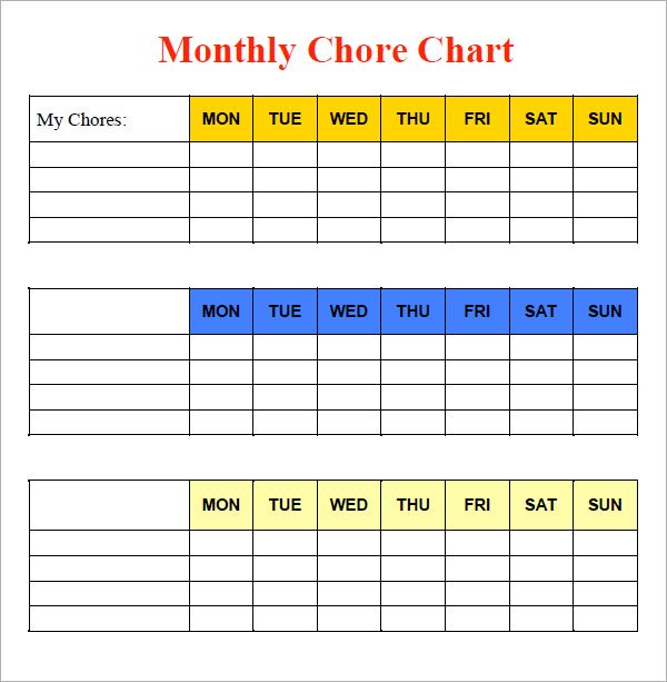 College Roommate Chore Chart