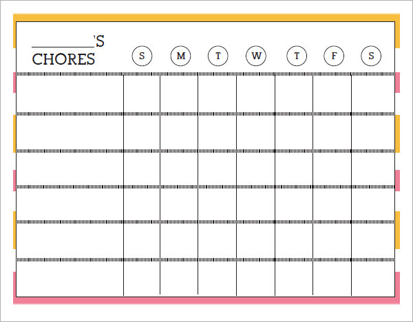 FREE 16+ Sample Chore Chart Templates in Google Docs | MS Word | Pages