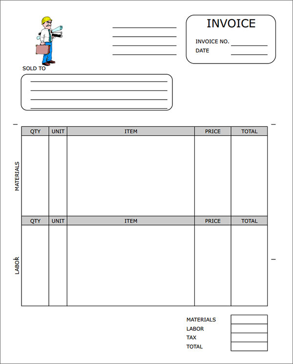 sample invoice for contract work