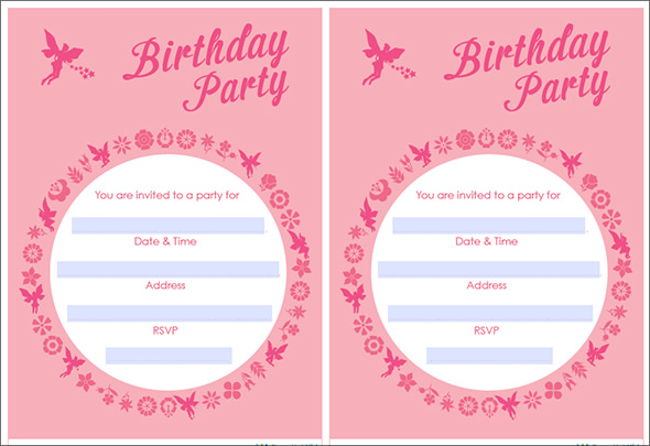 fairy birthday invitation