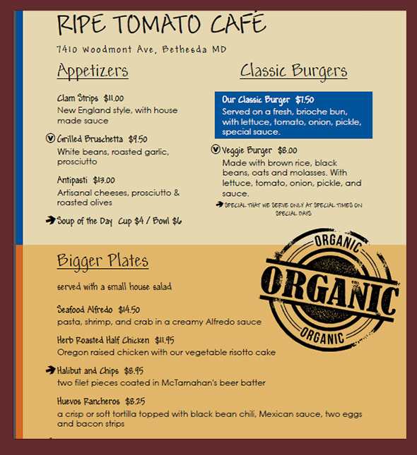 free menu card