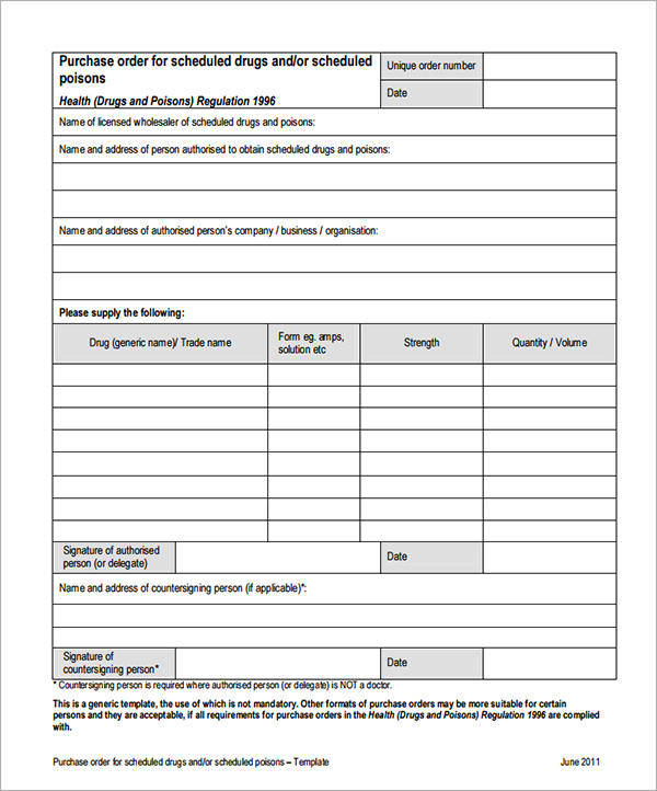 FREE 17 Purchase Order Templates In PDF MS Word