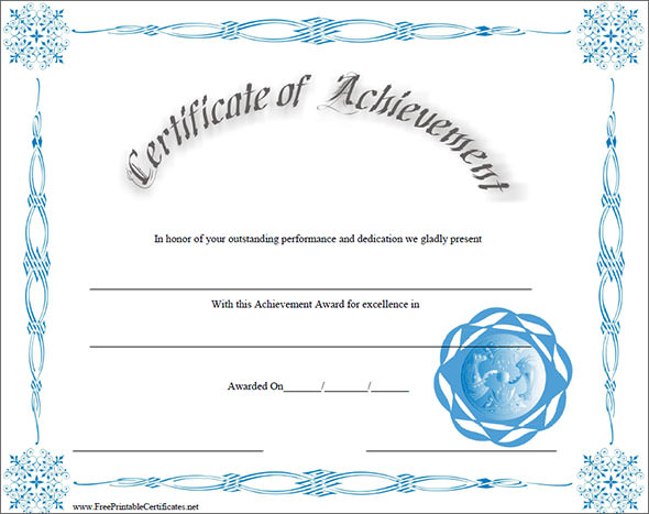 freeprintable acheivement certificates