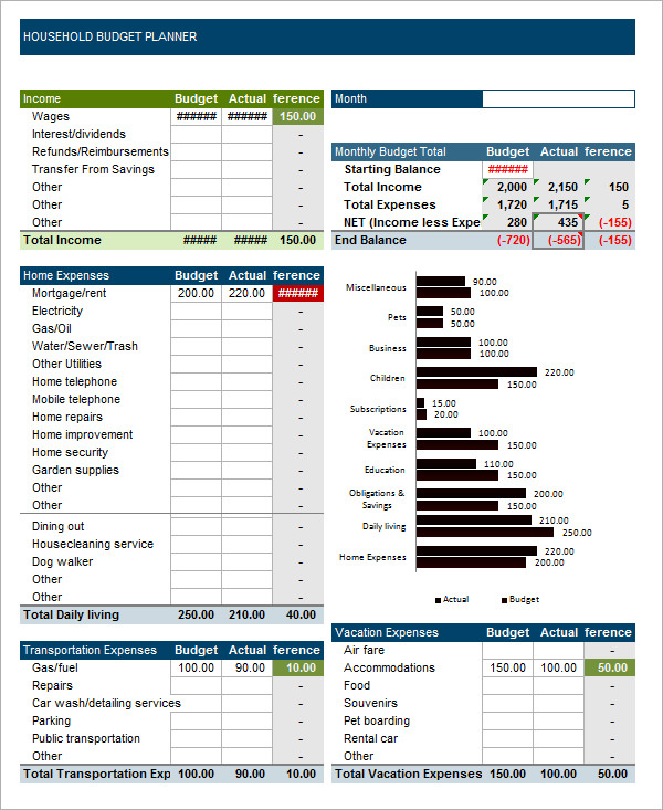 household budget planner