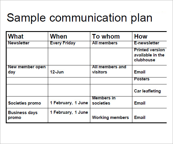 communication business plan