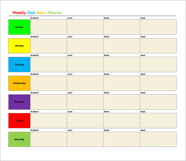 13+ Sample Diet Menu Templates | Sample Templates