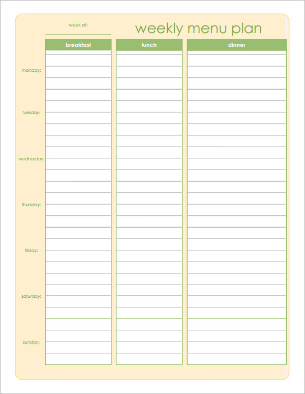 Sample Meal Planning Template - 17+Download Free Documents in PDF, Excel