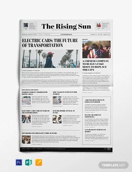 Free 61 Amazing Newspaper Templates In Pdf Ppt Ms Word Psd