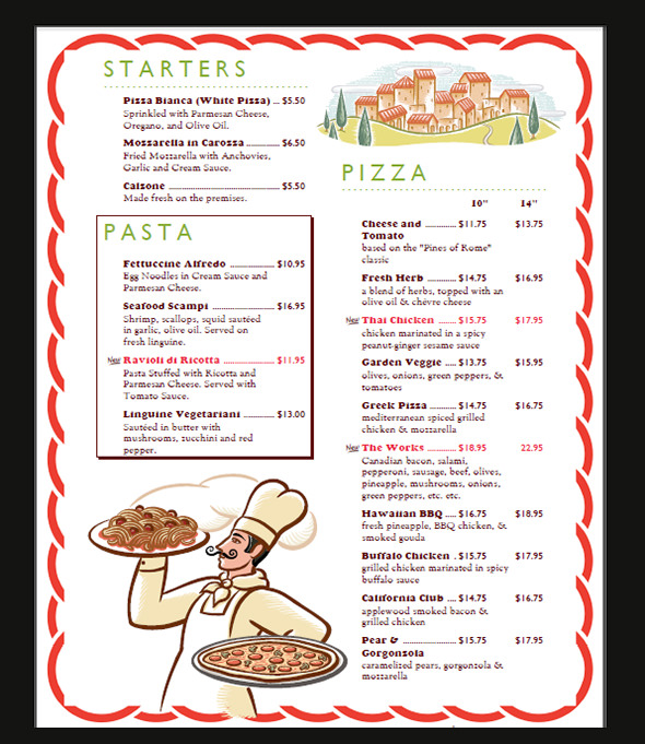 Restaurant Menu Card Design Samples 10