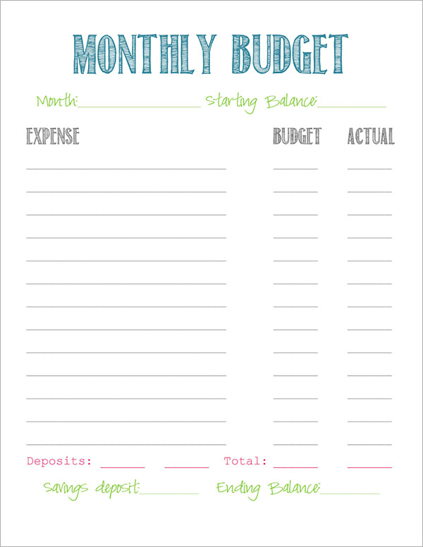 simple budget worksheet