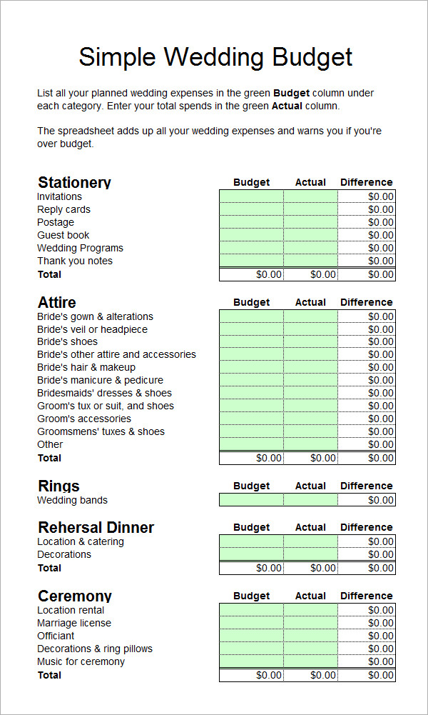 example budget 150k household