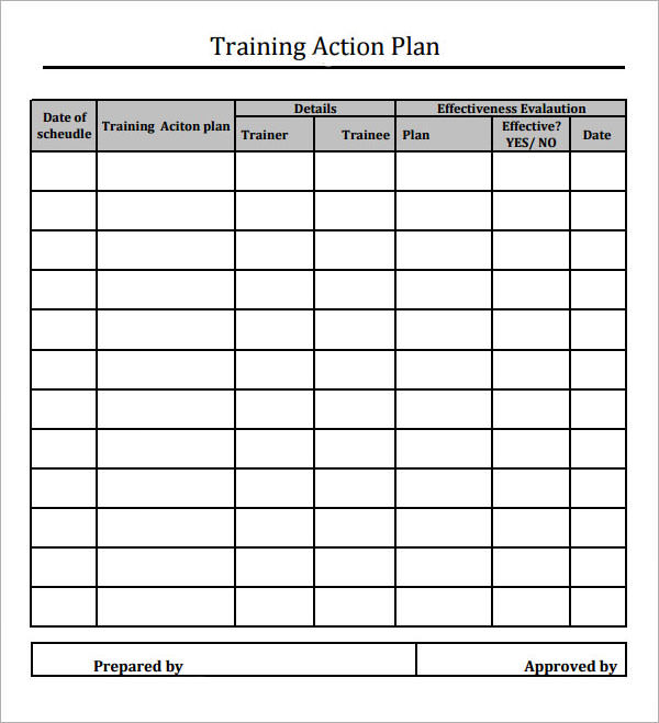 Training Action Plan Template