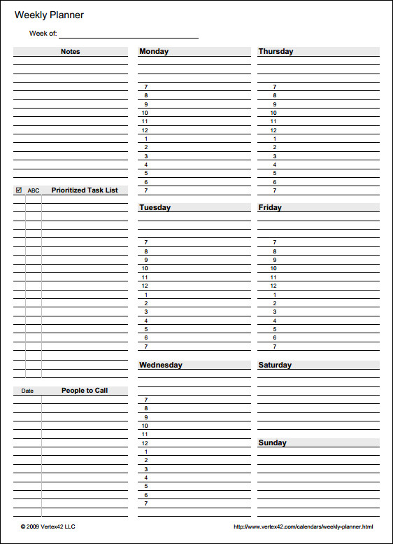 35 sample weekly schedule templates sample templates