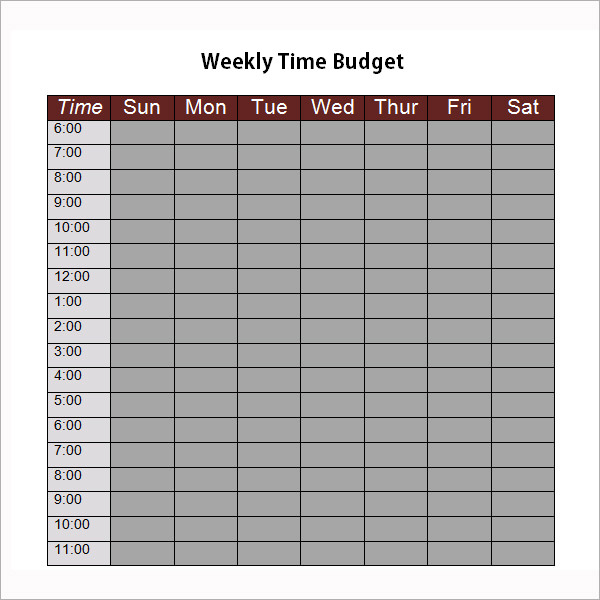 weekly time budget1