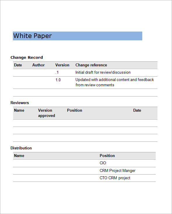 FREE 12+ White Paper Templates in PDF MS Word