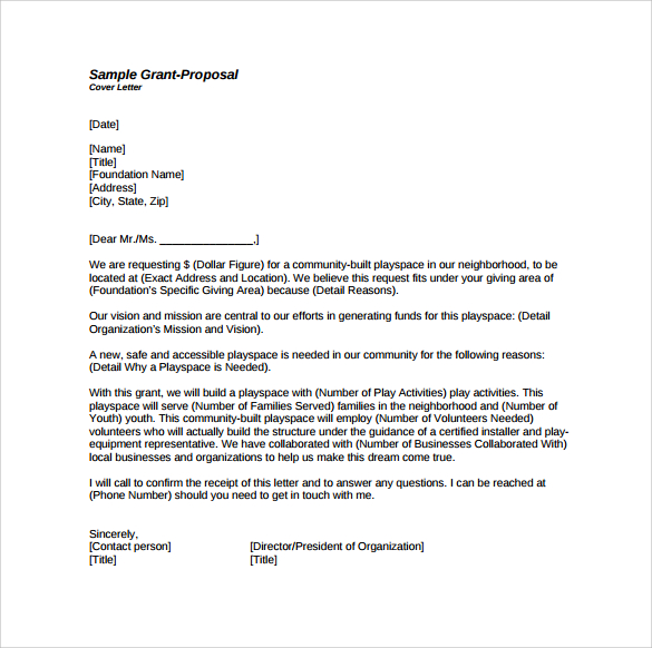 Sample artist grant proposal cover letter