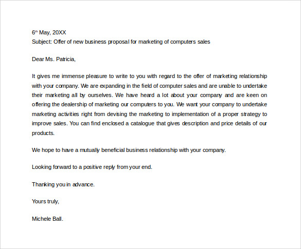 sample business proposal letter to download