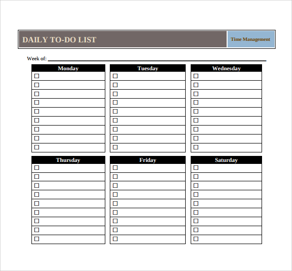 microsoft to do list template for word