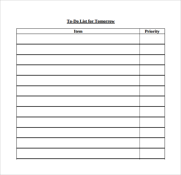 Item List Template from images.sampletemplates.com