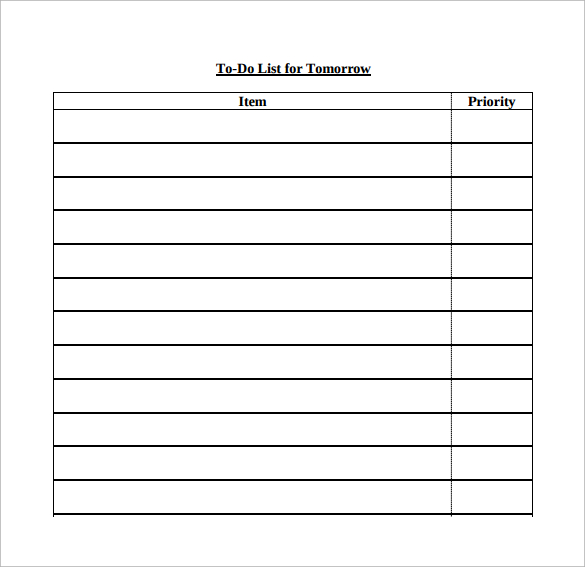 microsoft to do list template