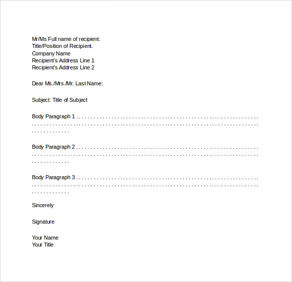 FREE 29+ Sample Formal Business Letters Formats in MS Word ...