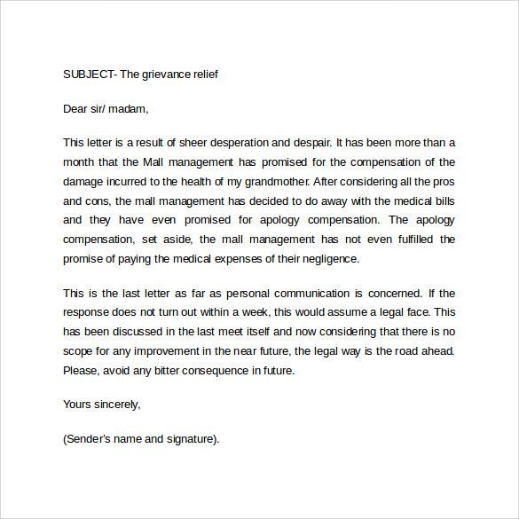 printable formal business letter format