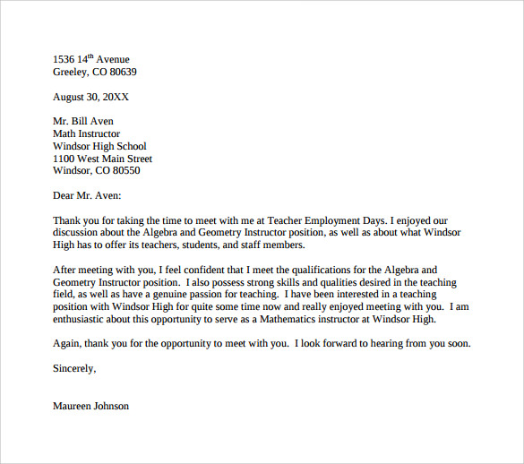 thank you letter to teacher pdf