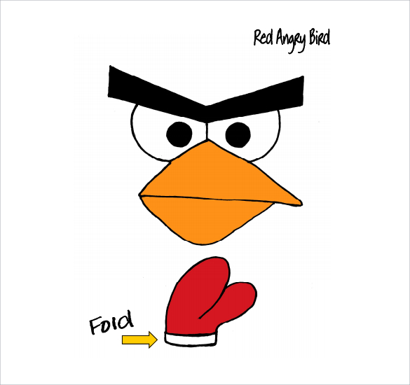 angry bird face template