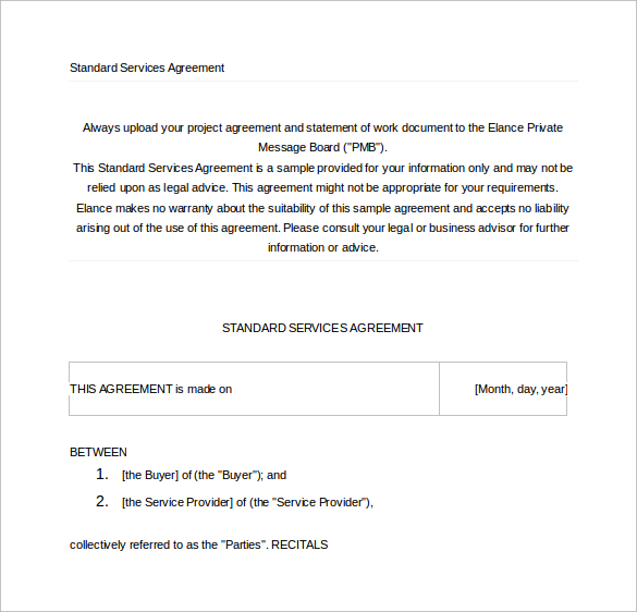 contract agreement template for services free download in doc