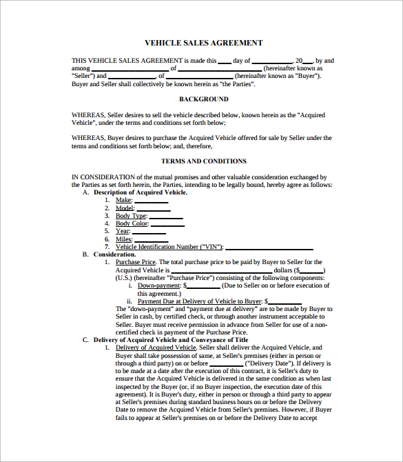 15+ Sample Downloadable Sales Agreement Templates | Sample ...