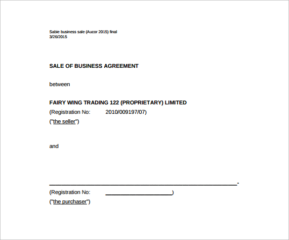 business sales agreement pdf template free download