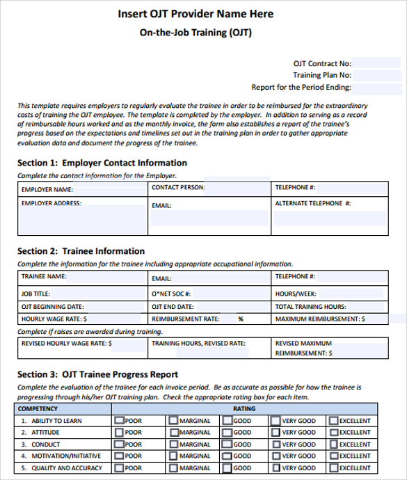 Beginning with date. Report of completion Template.