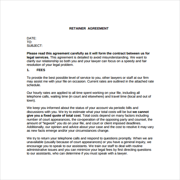 agreement lawyer engagement Retainer  Agreement Documents  Download Google PDF, In 10