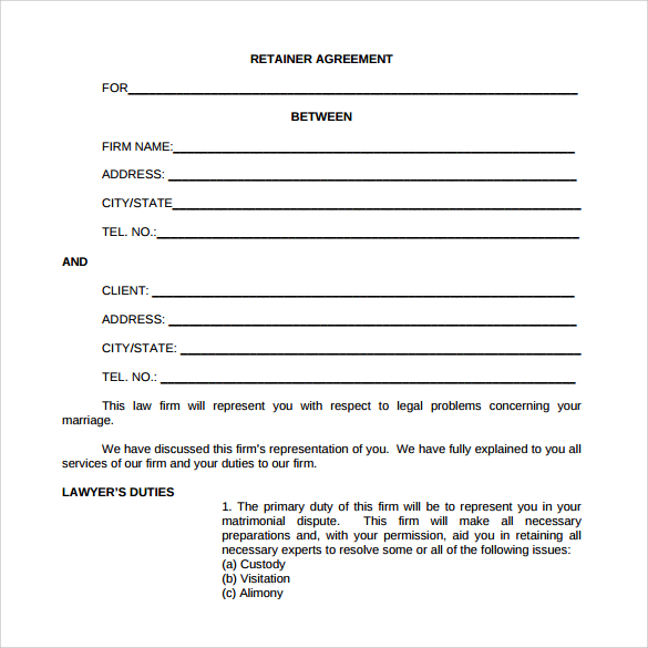 sample pdf retainer agreement