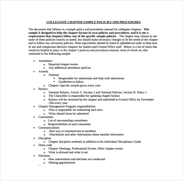 printable policy and procedure template1