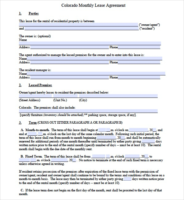 10 Sample Lease Agreement Templates to Download Sample Templates