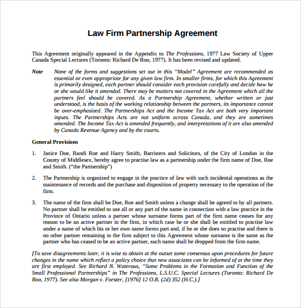 Sample Partnership Agreement 13 Free Documents Download In PDF Doc   Law Firm Agreement Template 