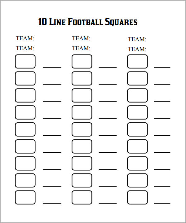 Printable 10 Line Football Pool Printable Word Searches