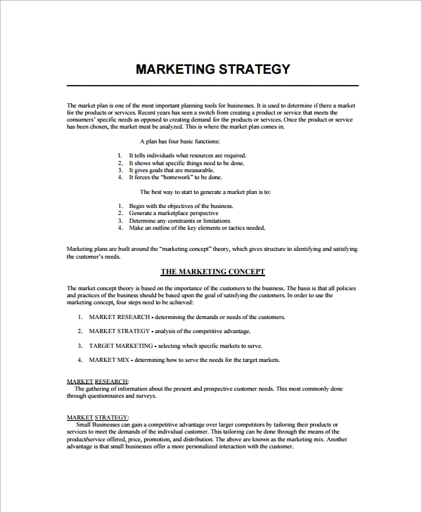 sample marketing strategy template