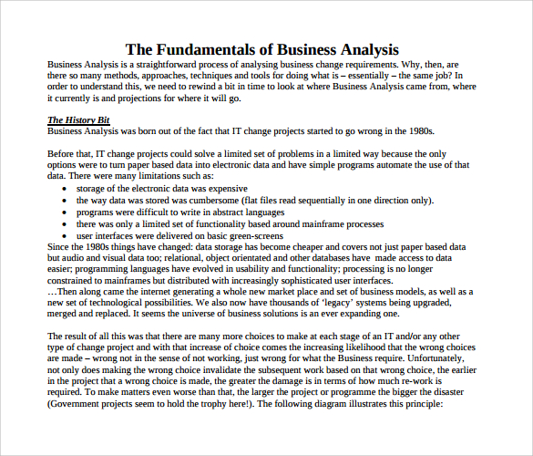 fundamentals of business analysis