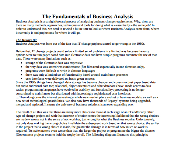 business analysis assignment