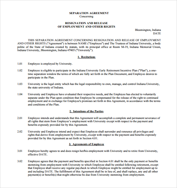 Free 8 Sample Severance Agreement Templates In Google Docs Ms Word Pages Pdf