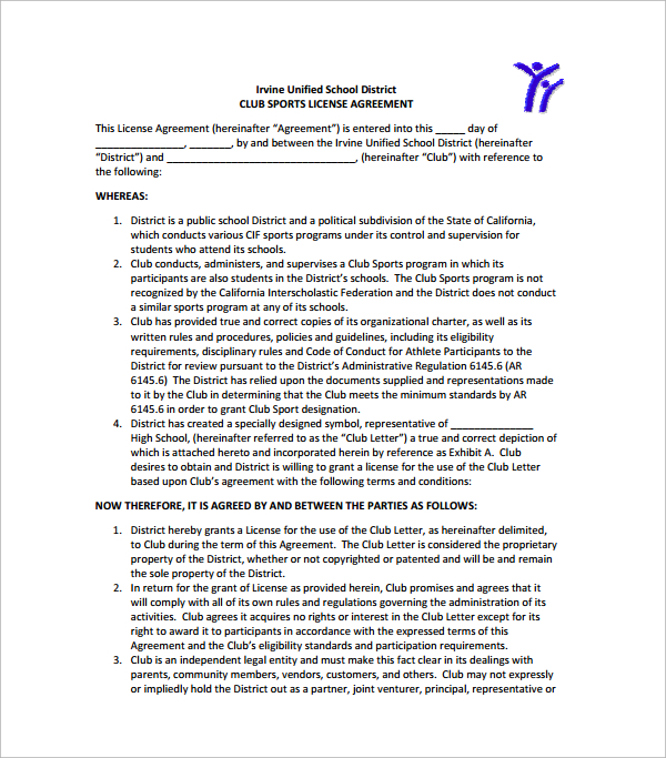 sports licensing agreement template