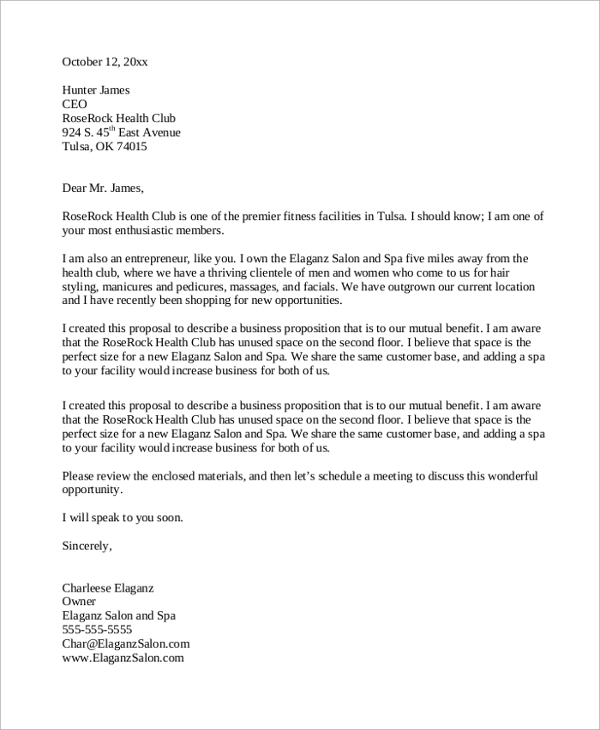 Sample Business Proposal Letter For Partnership Titan