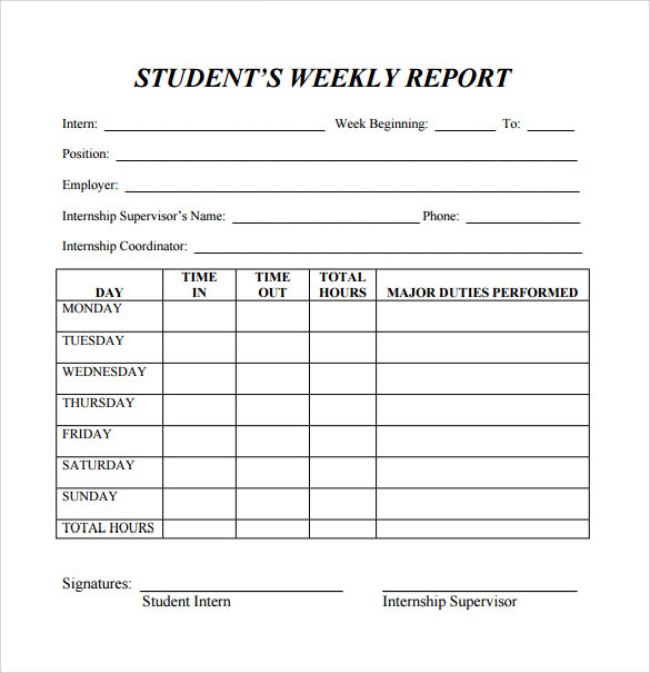 FREE 25 Sample Weekly Report Templates In MS Words